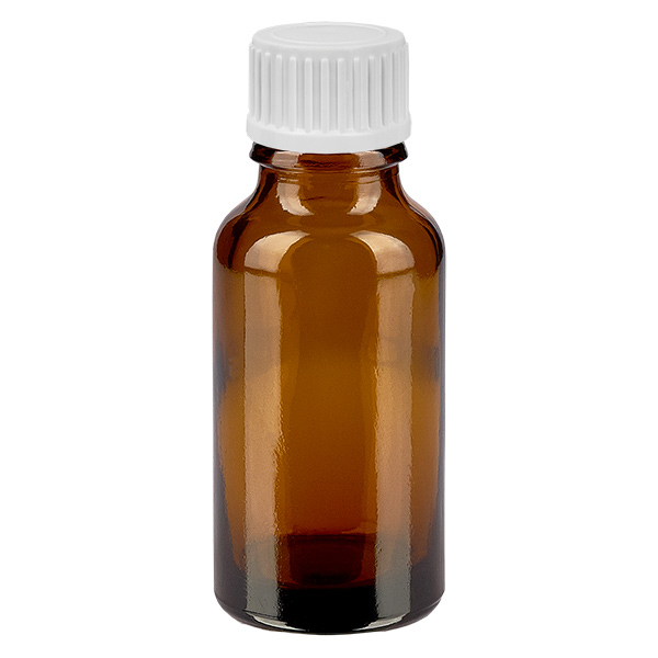 20ml Globuliflasche 3mm Giessring weiß Standardverschluss BrownL. UT18/20