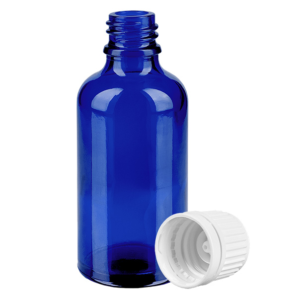 50ml Flasche 11mm Schraubverschluss weiß Originalitätsverschluss BlueLine UT18/50