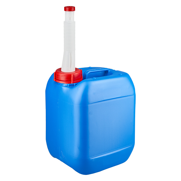 Kanister 5 Liter blau mit Auslaufrohr Flex