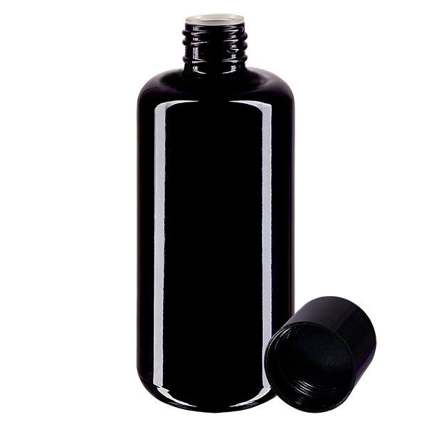 Apothekenflasche violett 200ml Schraubverschluss schwarz Giessring Standard