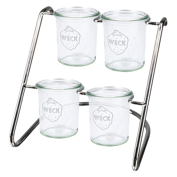 Serviergestell Flato4 für 4 WECK Sturzgläser