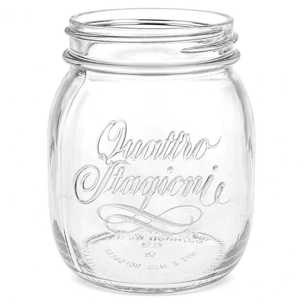 Bicchiere da 700 ml per uso domestico "Quattro Stagioni Barattolo per uso domestico Quattro Stagioni da 700 ml con filettatura a vite, barattolo trasparente per conserve e stoccaggio