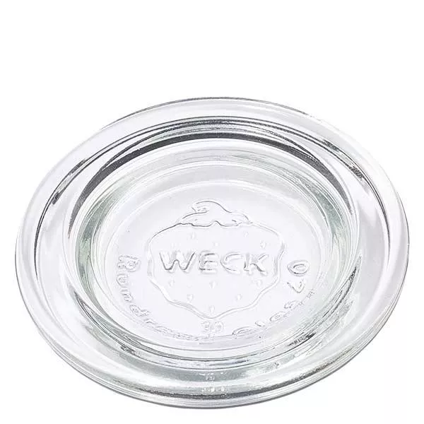 WECK Glasdeckel RR40 transparent rund aus Glas für Einmachgläser und Weckgläser zum Einkochen