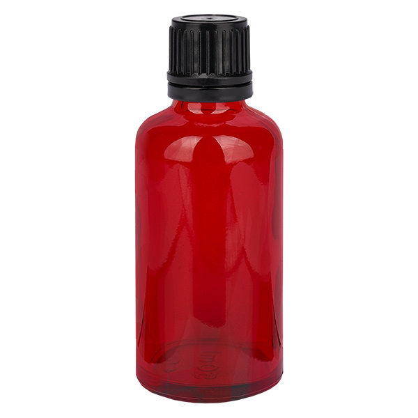 50ml Globuliflasche 8mm Giessring schwarz Originalitätsverschluss RedLine UT18/50
