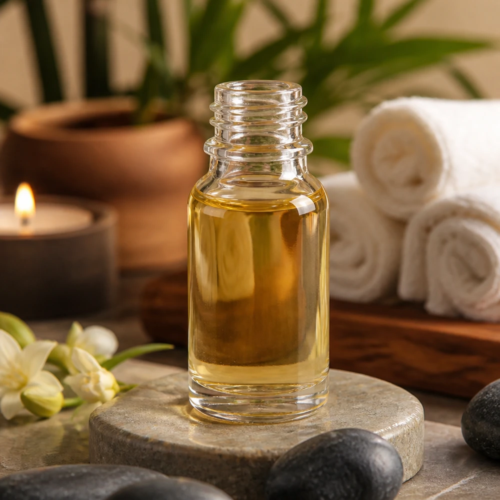 10ml Apothekenflasche ClearLine UT18/10 UNiTWIST ClearLine Flasche 10ml DIN18 mit bernsteinfarbenem Pflegeöl im Wellnessbereich