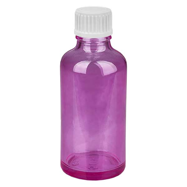 50ml (Globuli)Flasche 3mm Giessring weiß Standard PurpleLine. UT18/50