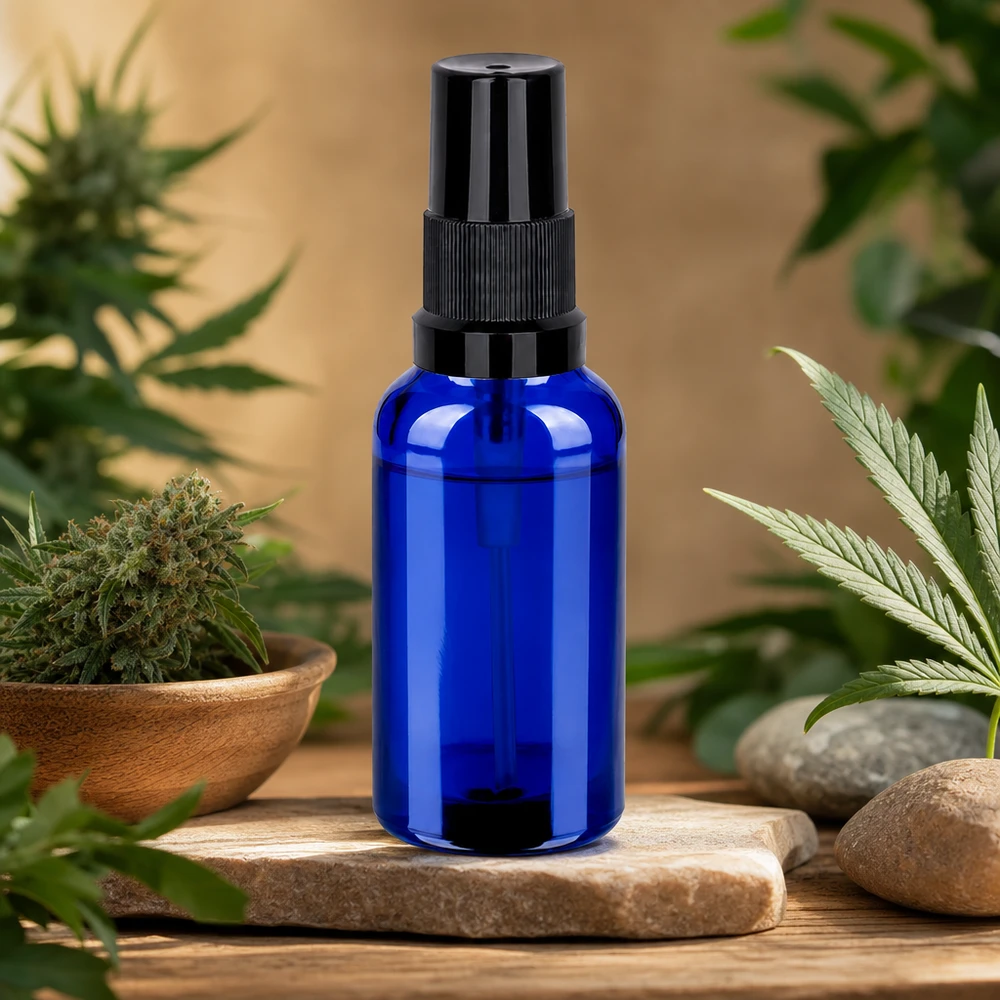 Pratico flacone in vetro da 30 ml con funzione spray, perfetto per i viaggi e gli spostamenti