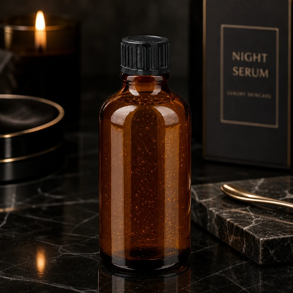 50ml Flasche 11mm Schraubverschluss schwarz Standard BrownLine UT18/50 Stilvolle 50ml BrownLine Flasche mit minimalistischem Design für hochwertige Pflegeprodukte