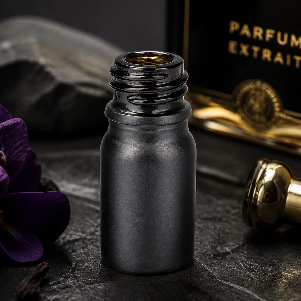 5ml Apothekenflasche BlackLine UT18/5 UNiTWIST Edle 5ml Violettglasflasche BlackLine UT18/5 UNiTWIST mit matter Oberfläche für Premium-Produkte