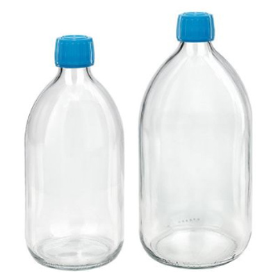 Klarglas Euro-Medizinflaschen mit blauem OV