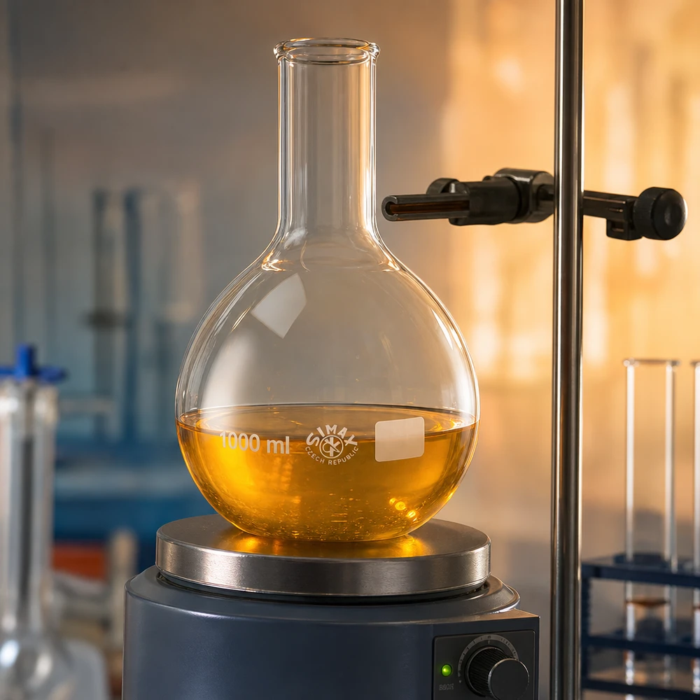 Pallone verticale professionale da 1000 ml a collo stretto per la formazione di reflussi e processi di condensazione