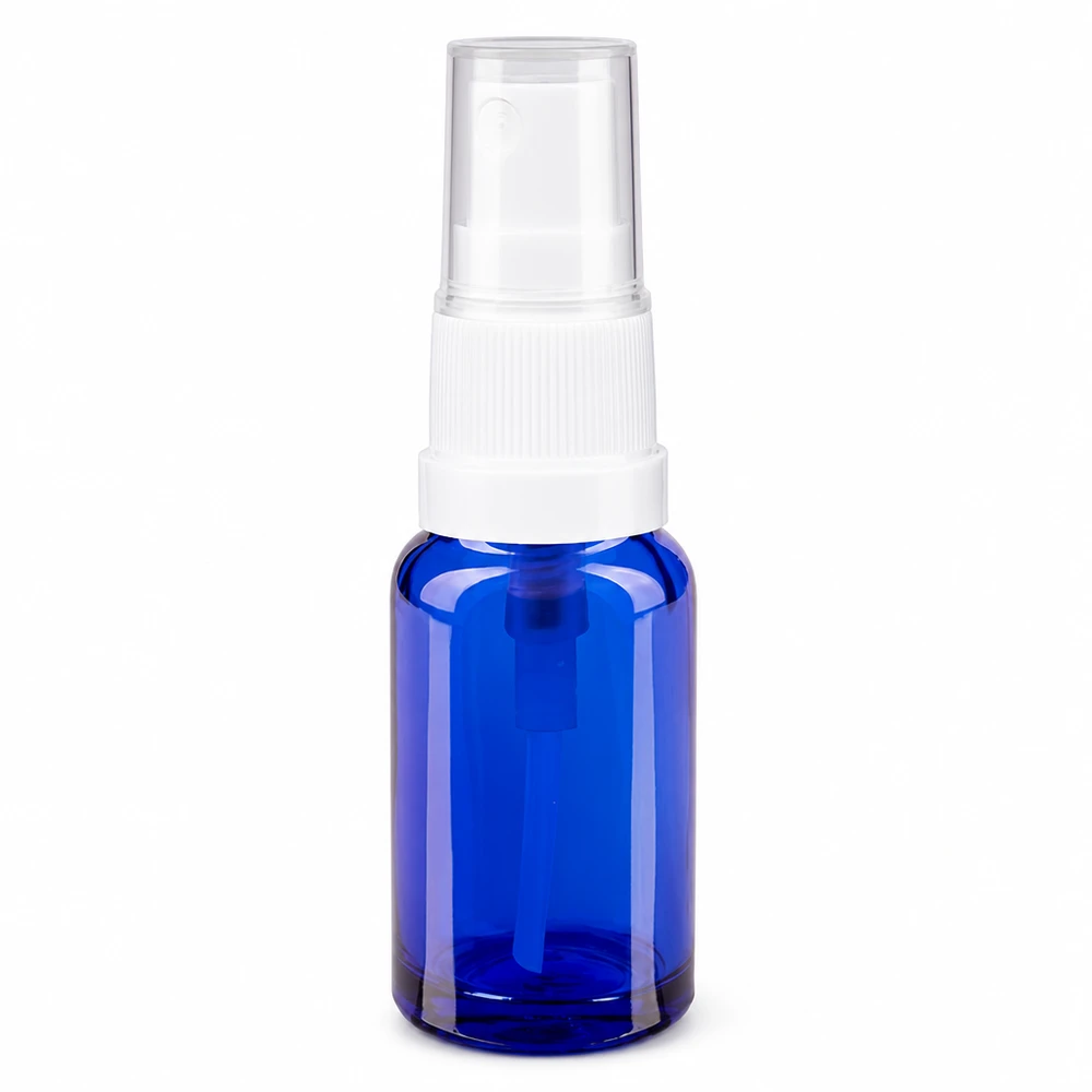 Blaue 10ml Glasflasche mit Zerstäuber für ätherische Öle Parfüm und Pharmazieprodukte