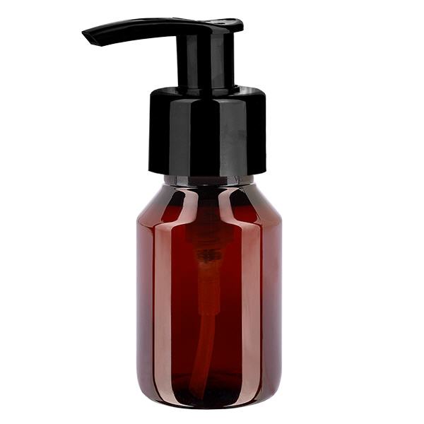 Flacone in PET 50ml con pompa dosatrice nero Flacone in PET 50ml con pompa dosatrice nero
