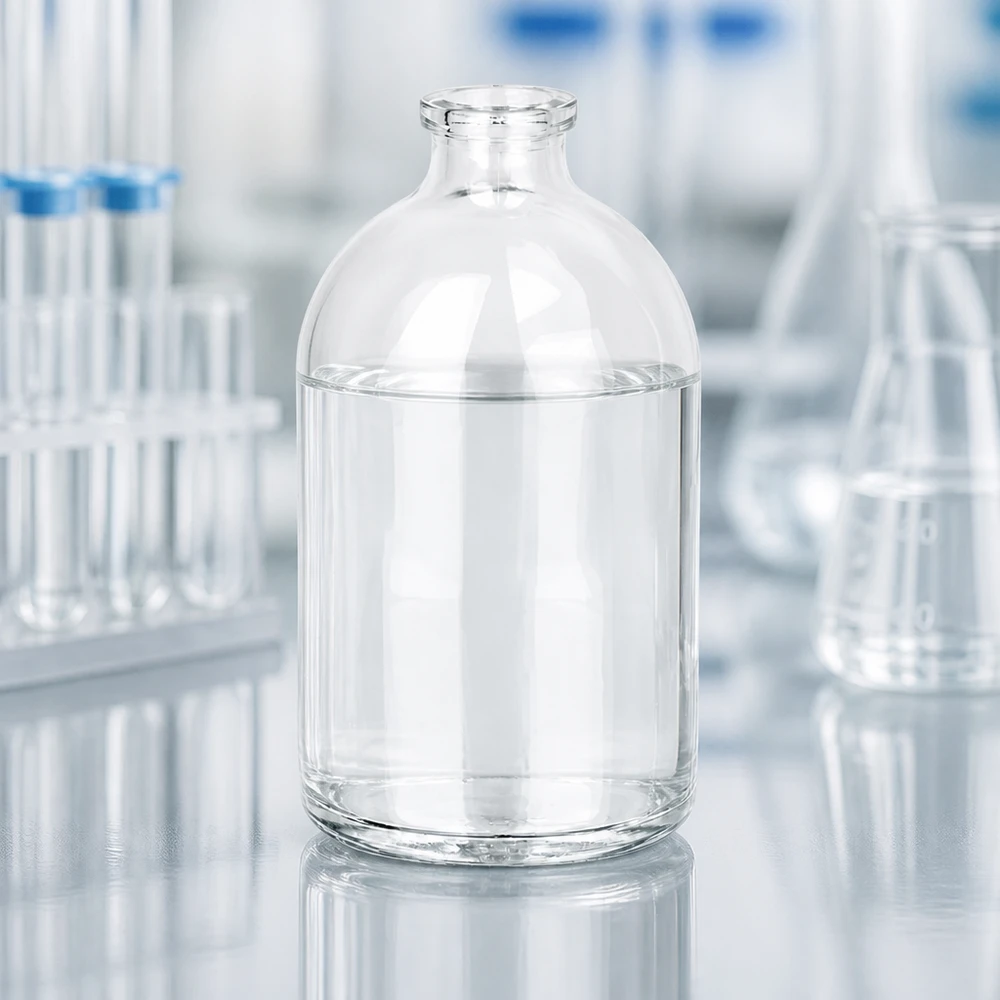Flacone per iniezione in vetro trasparente 100ml Hochwertige Injektionsflasche Klarglas 100ml mit glatter zylindrischer Wandung
