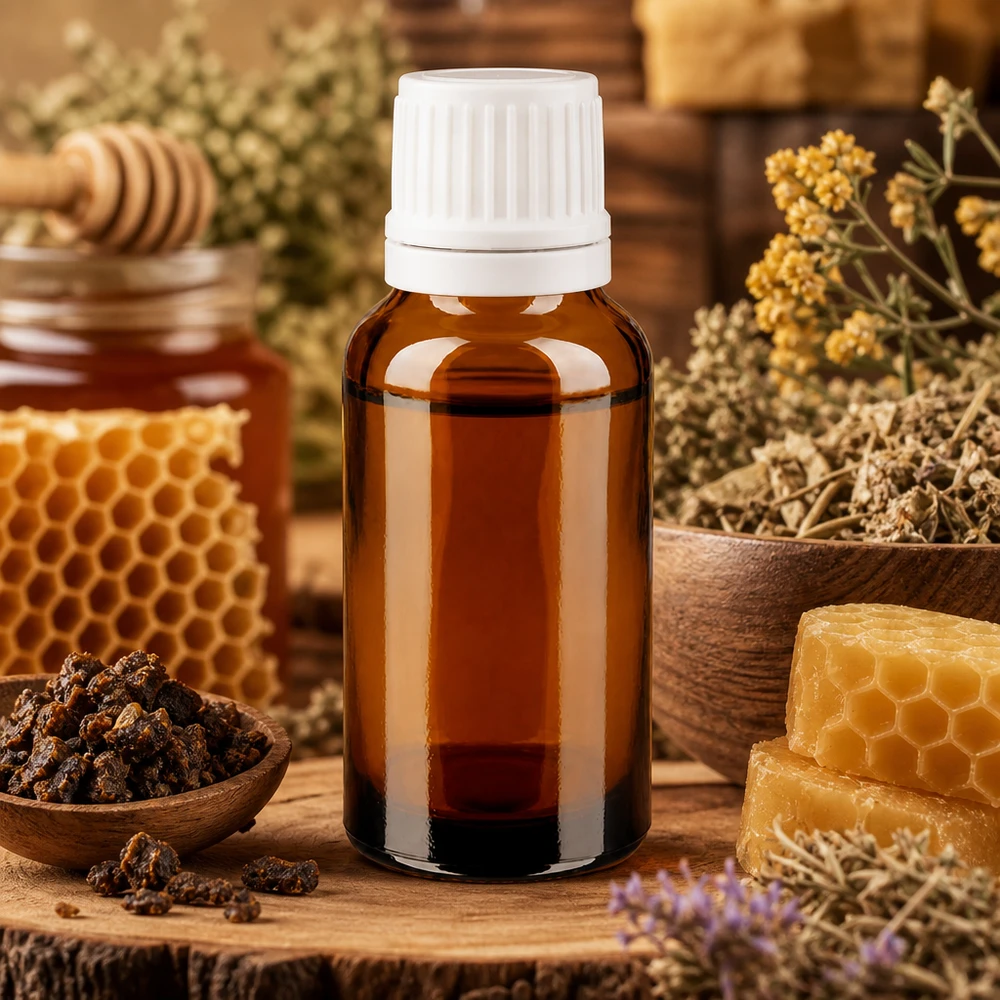 Apothekenflasche braun 20ml Schraubverschluss weiß Originalitätsverschluss Apothekerflasche 20ml Braunglas mit weißem Sicherheitsdeckel für Bienenharz und Naturextrakte
