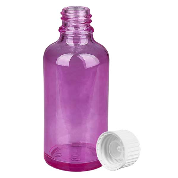 50ml (Globuli)Flasche 3mm Giessring weiß Standard PurpleLine. UT18/50