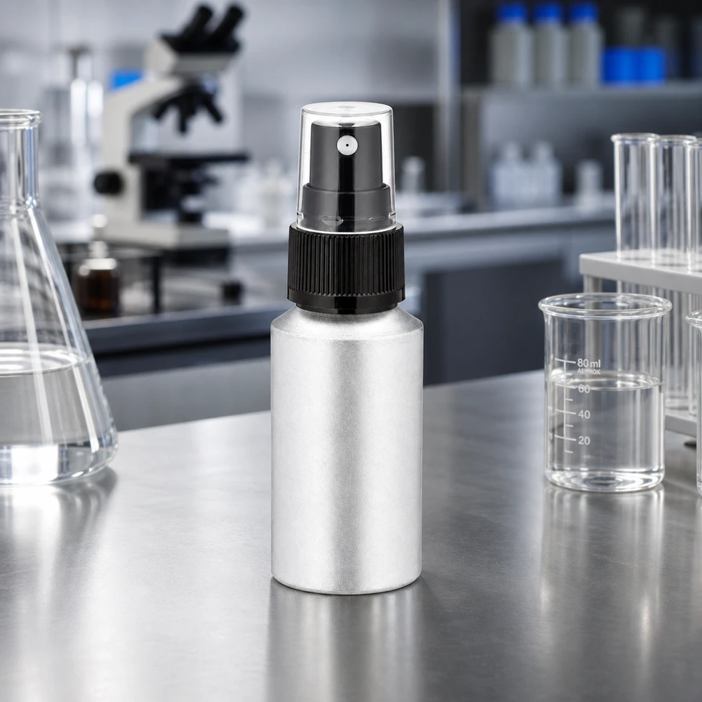 30ml gebeizte Aluflasche mit Zerstäuber Professionelle 30ml gebeizte Aluminiumflasche mit Feinzerstäuber für Laboranwendungen