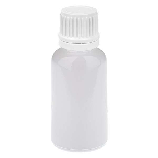 Flacone da 20 ml con tappo a vite da 11 mm bianco Tappo di sicurezza WhiteLine UT18/20 Flacone da 20 ml con tappo a vite da 11 mm bianco Tappo di sicurezza WhiteLine UT18/20