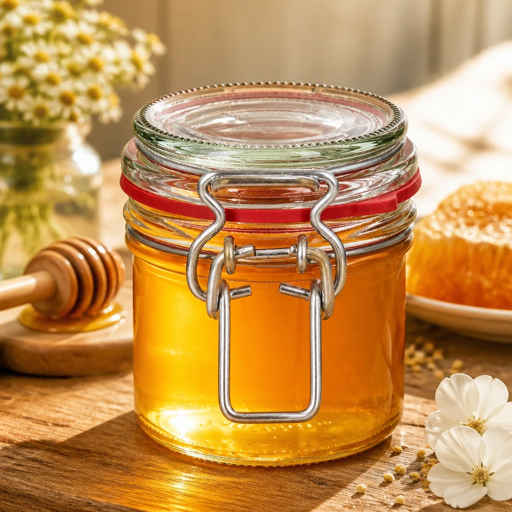 Barattolo da 135 ml, tipo G, con chiusura a clip UN.. Barattolo da 135 ml, tipo G, con chiusura a clip UN..
