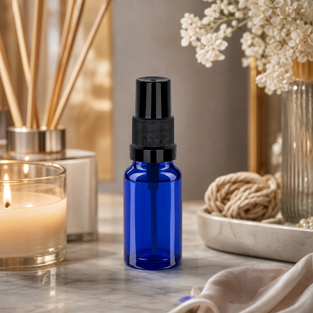 10ml Sprayflasche schwarz Standardverschluss BlueLine UT18/10 Vielseitige 10ml Sprayflasche STD BlueLine UT18/10 für Parfum Gesichtswasser und Raumspray