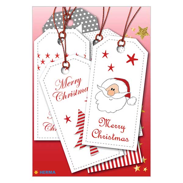 Anhänger "XMAS" (6 Stück) mit Glitzer