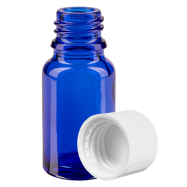 10ml Flasche 11mm Schraubverschluss weiß Standard Kindersicherung BlueLine UT18/10