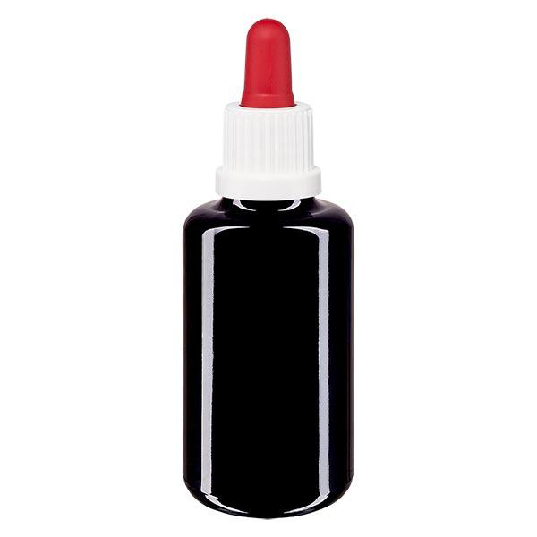 Bottiglia da farmacia viola 30ml pipetta bianco/rosso OV Bottiglia da farmacia viola 30ml pipetta bianco/rosso OV