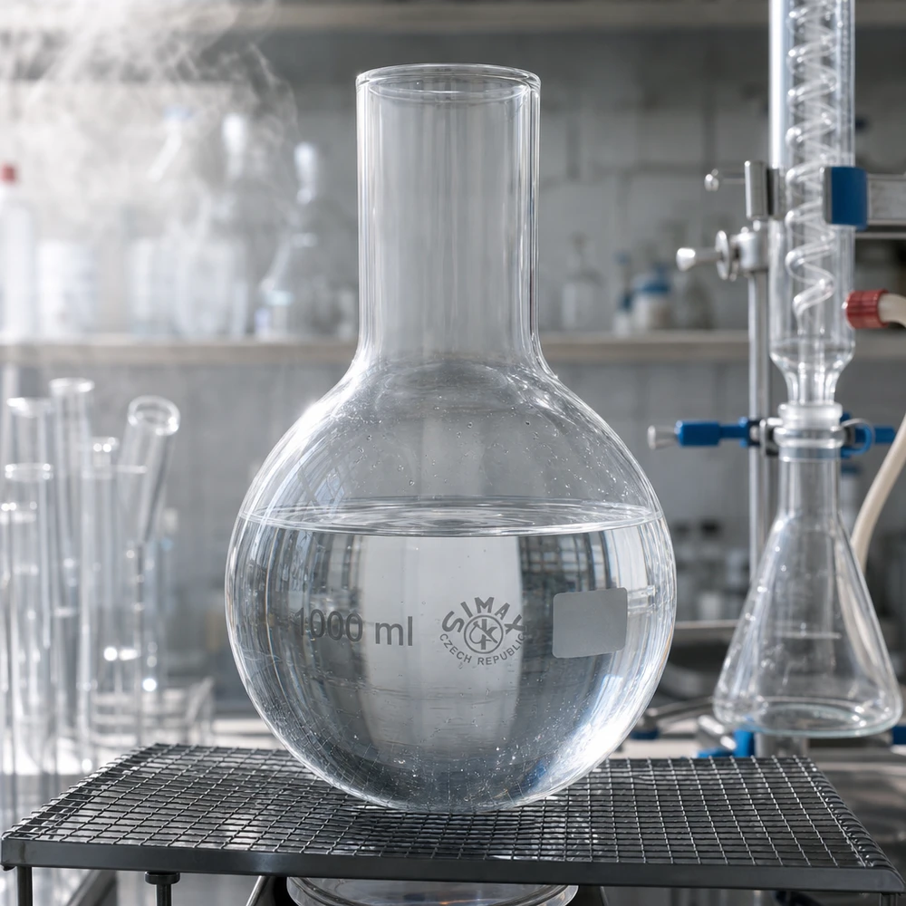 Pallone da 1000 ml a parete spessa con collo largo per processi di laboratorio meccanicamente impegnativi