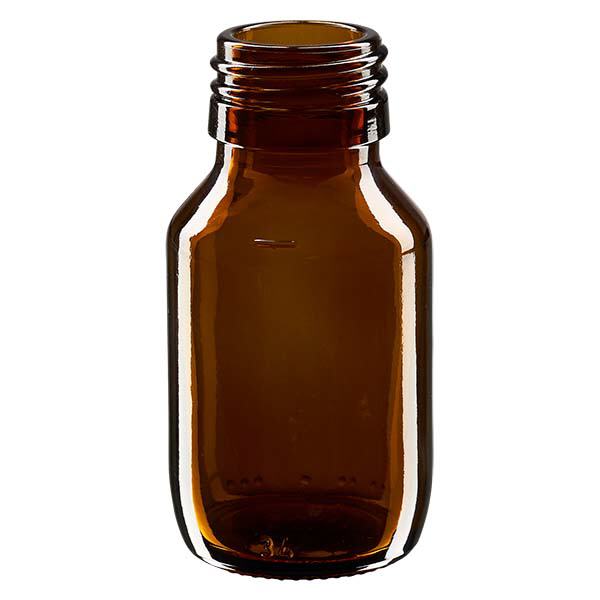 50ml Medizinflasche braun, ohne Verschluss PP28 ApoGlas