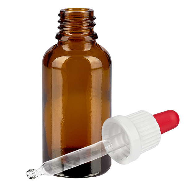 30ml Pipettenflasche weiß/rot Originalitätsverschluss BrownLine UT18/30