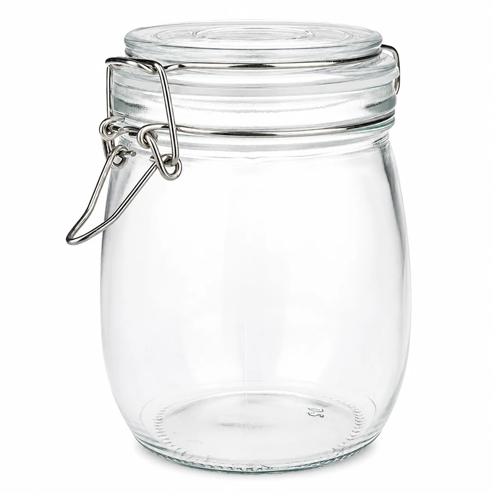 750ml Vorratsglas mit Silikonring und Bügelverschluss UNiTWIST Barattolo da 750 ml con tappo girevole in vetro trasparente per la cucina e l'archiviazione
