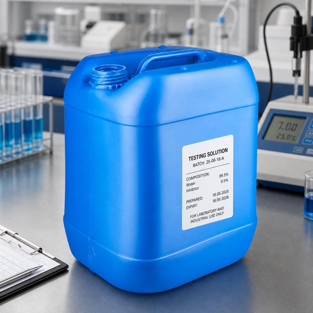 Kanister 20 Liter blau ohne Verschluss Wiederverwendbarer Kanister 20 Liter in Blau für sichere Aufbewahrung industrieller Prüflösungen
