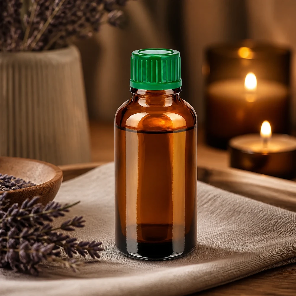 Bottiglia di precisione da 30 ml in vetro speciale ambrato con sistema di chiusura a tenuta stagna da 11 mm