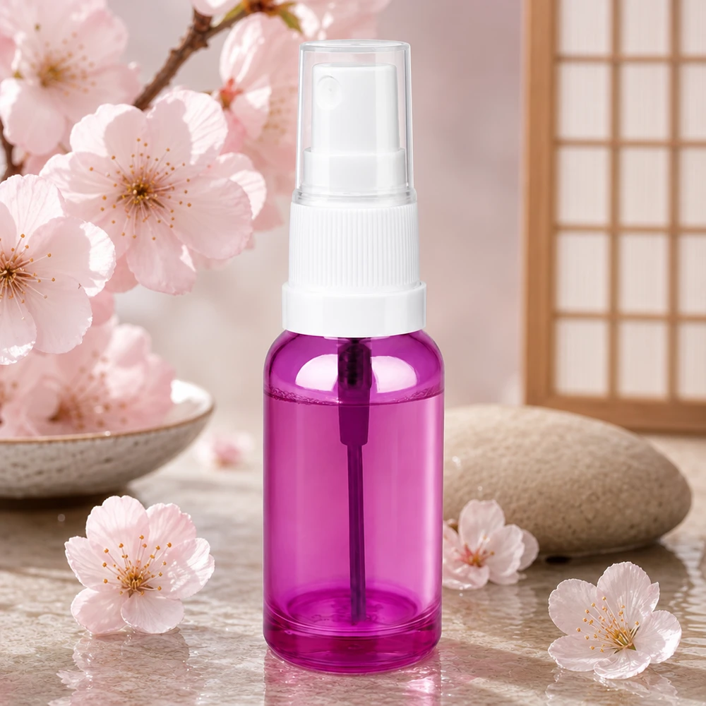 20ml Sprayflasche weiss/transparent Standard PurpleLine UT18/20 20ml Spritzflasche durchsichtig-violett mit robustem Kunststoffgehäuse und Standardgewinde