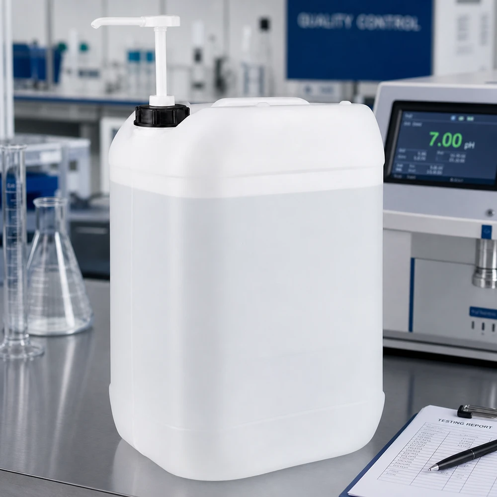 Robuster 25L Flüssigkeitsbehälter mit integrierter Dosierpumpe für industriellen Einsatz