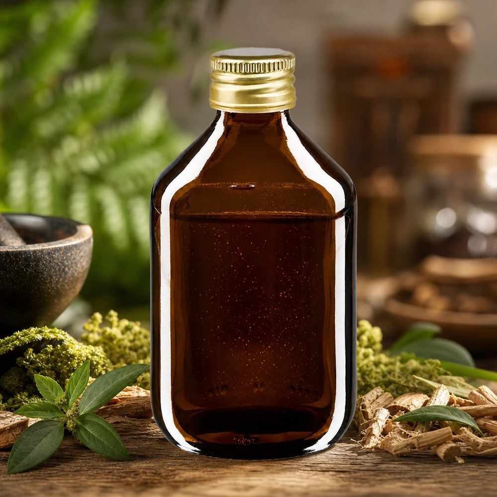 Flacone per medicinali da 300 ml marrone, con tappo in alluminio dorato Ap Pratica bottiglia in vetro marrone da 300 ml con tappo sicuro in alluminio per tinture a base di erbe