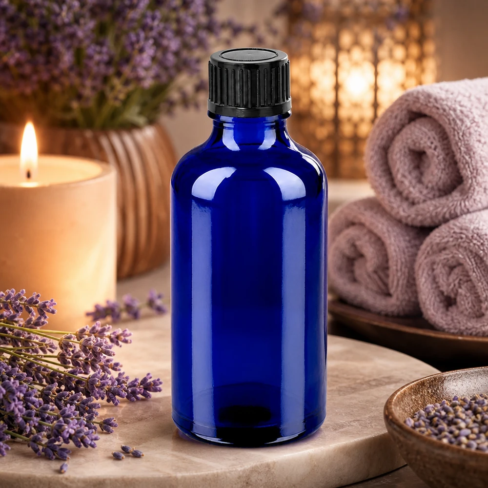 50ml Flasche 11mm Schraubverschluss schwarz Standard BlueLine UT18/50 Premium 50ml Glasflasche in Apothekerqualität mit kindersicherem Verschluss