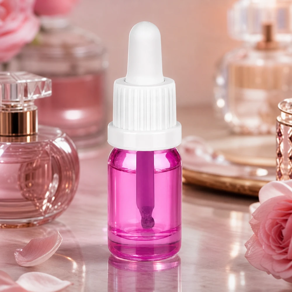 5ml Pipettenflasche weiss Originalität Schraubverschlusserschluss PurpleLine UT18/5 Stylische violette 5ml Glasflasche mit weißem Schraubverschluss für Beauty Routine und Pflege