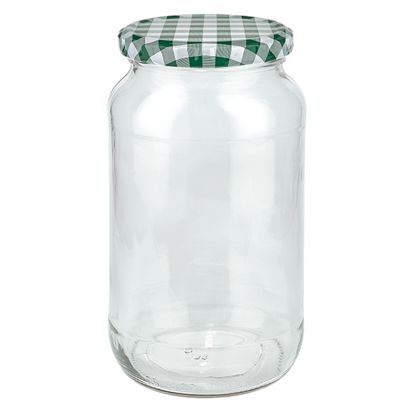 1062ml Rundglas + BasicSeal Deckel grün/weiß UNiTWIST