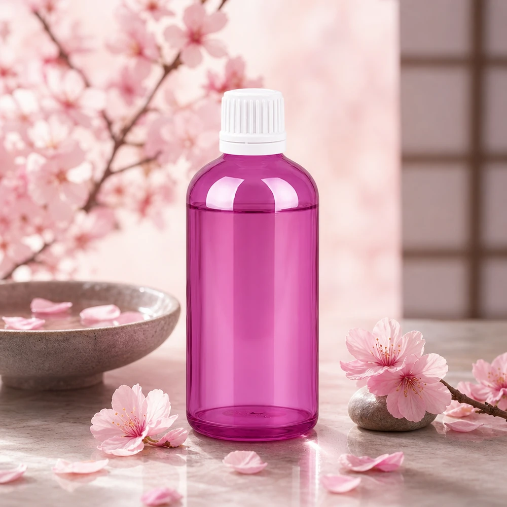 Flacone contagocce da 100 ml 0,7 mm bianco Originality tappo a vite PurpleLine UT18/100 Flacone contagocce riutilizzabile da 100 ml in viola moderno per la produzione di siero e la cura della pelle