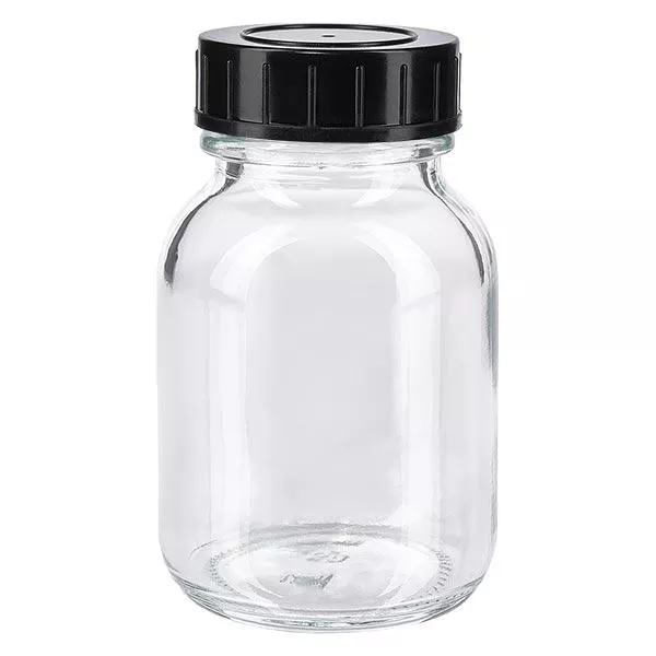 Bocal à col large en verre clair 50 ml + couvercle à vis Bocal à col large en verre clair 50 ml + couvercle à vis