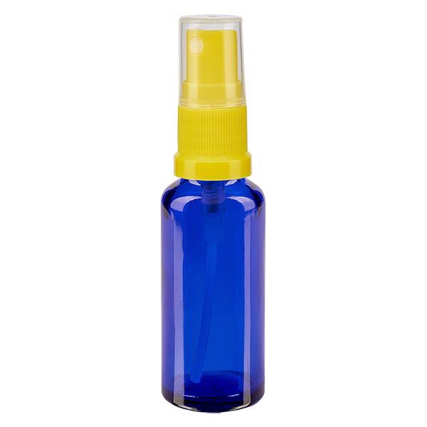 Apothekenflasche blau 30ml Sprayaufsatz gelb