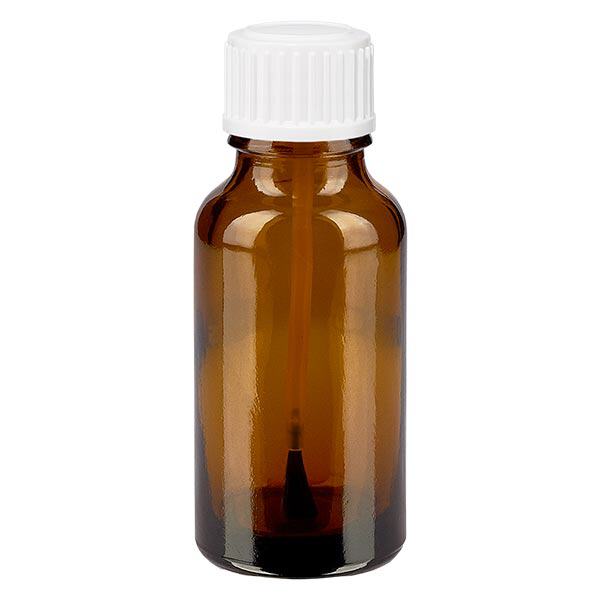 Flacone a pennello marrone da 20ml STD bianco ApoGlas Flacone a pennello marrone da 20ml STD bianco ApoGlas