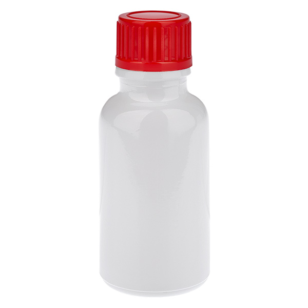 Flacone da 20 ml con tappo a vite rosso standard WhiteLine UT18/20 Flacone da 20 ml con tappo a vite rosso standard WhiteLine UT18/20