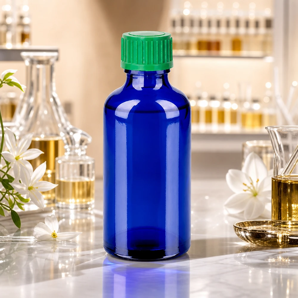 Pratica bottiglia in vetro da 50 ml con filettatura STD e sistema di gocciolamento preciso per l'uso quotidiano