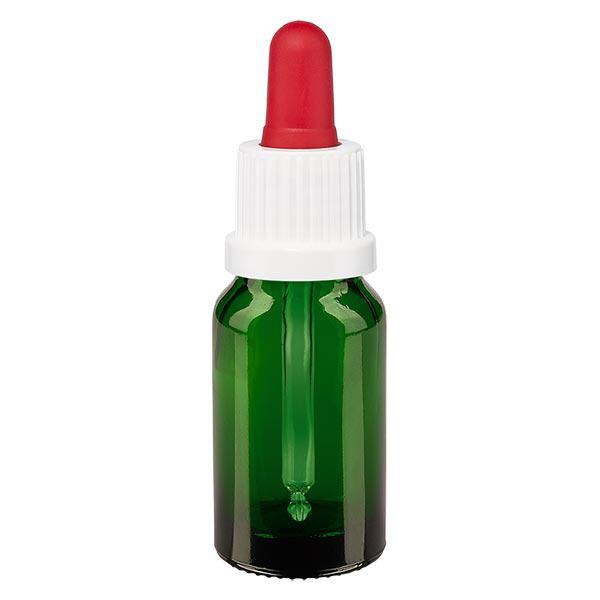 Bottiglia per pipetta verde da 10ml OV bianco/rosso ApoGlas Bottiglia per pipetta verde da 10ml OV bianco/rosso ApoGlas