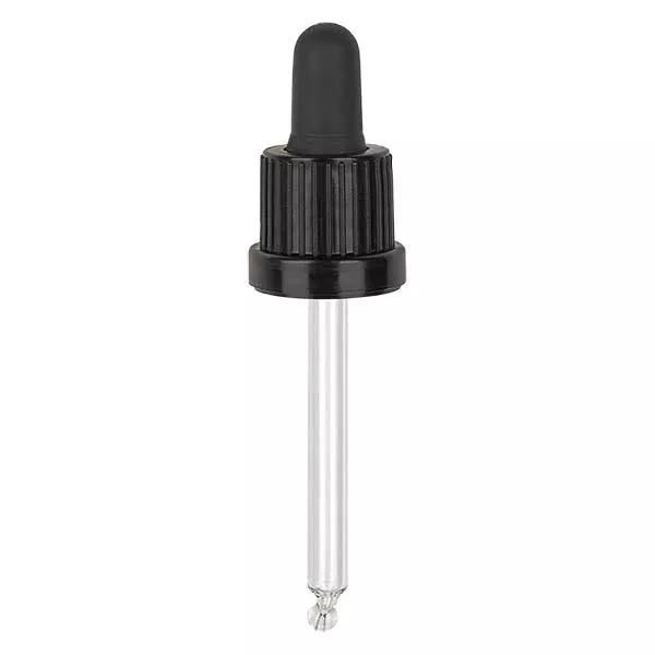 Glas-Tropfpipette, schwarz/schwarz PL63 Originalitätsverschluss II