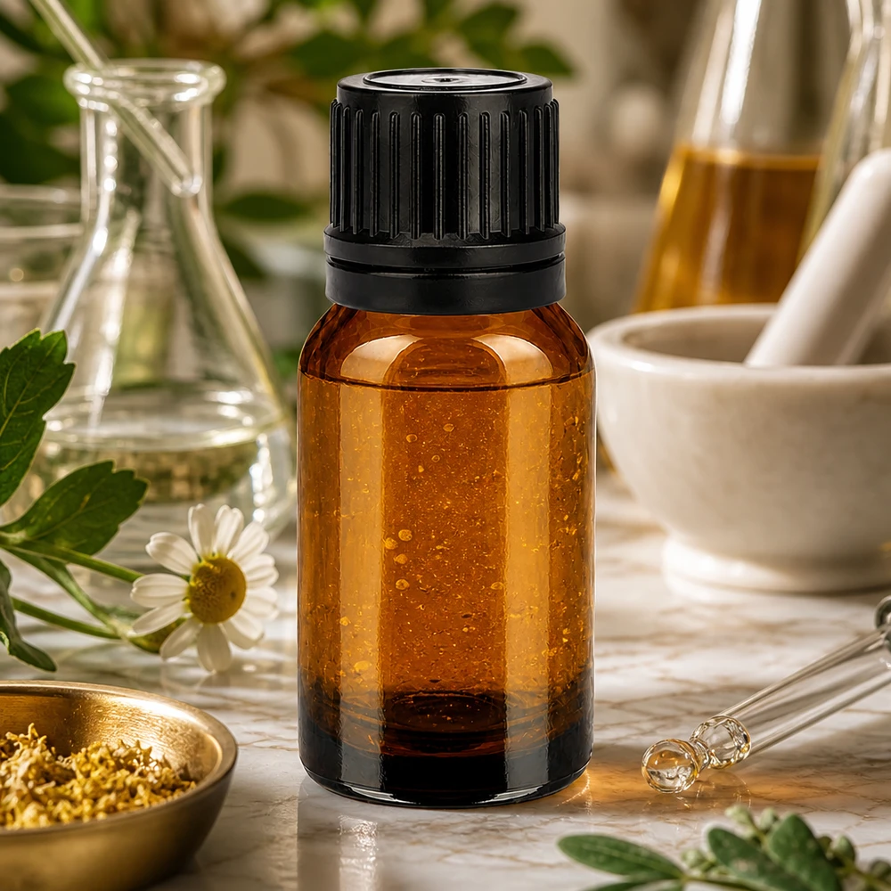 Flacone da farmacia da 10 ml in robusto vetro ambrato con tappo a vite da 11 mm a prova di bambino per uso di laboratorio
