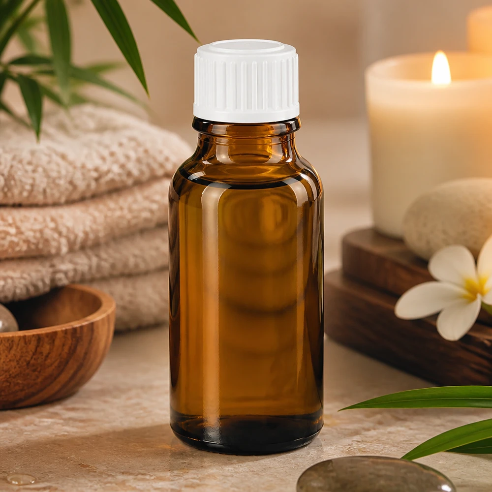 Apothekenflasche braun 20ml Schraubverschluss weiß Standard Apothekerflasche Braunglas 20ml weißer Deckel 11mm für Kosmetik Öle Essenzen und Naturprodukte