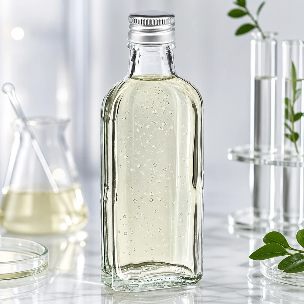 Kompakte Meplat Klarglasflasche 100ml mit silbernem PP22 Verschluss für Pharmazie